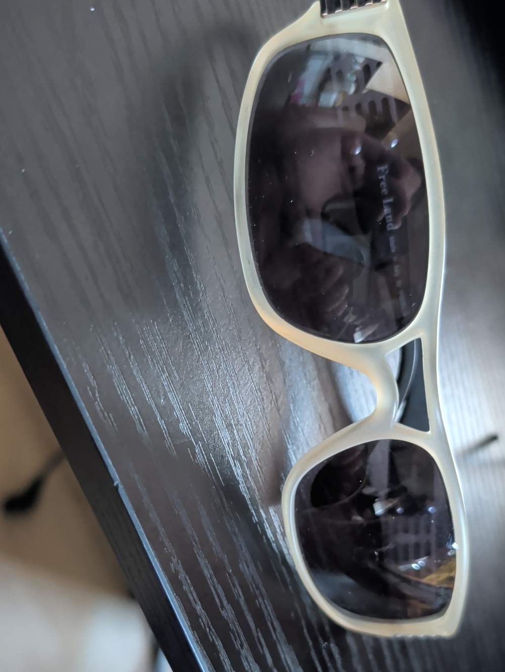 Men's Sunglasses - Cream Frame with Black Lenses